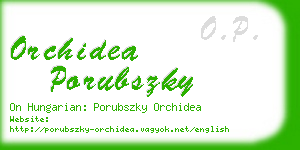 orchidea porubszky business card